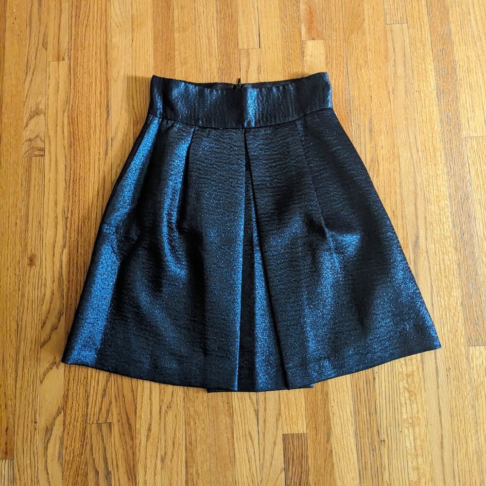 Zara blue metallic A Line skirt